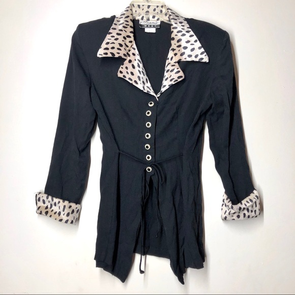 Marmie West vintage leopard print collar blouse - Picture 1 of 6